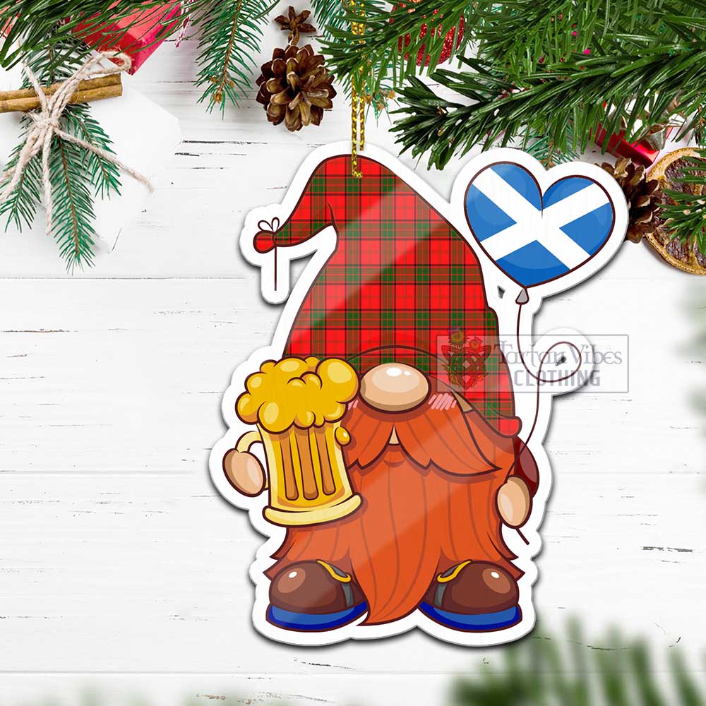 Tartan Vibes Clothing Adair Tartan Gnome Holding Beer Glass Christmas Ornament with Personalized National Flag