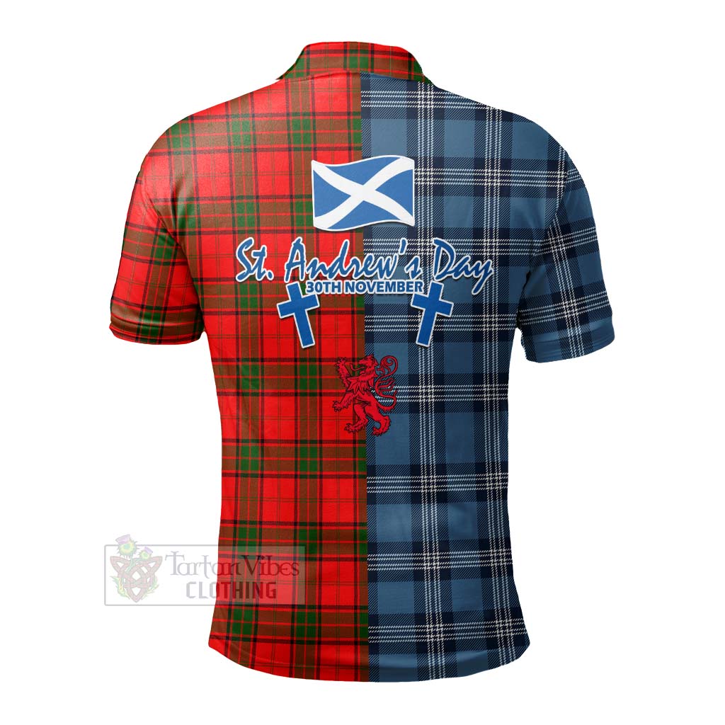 Adair Tartan Polo Shirt Happy St. Andrew's Day Half Tartan Style - Tartan Vibes Clothing