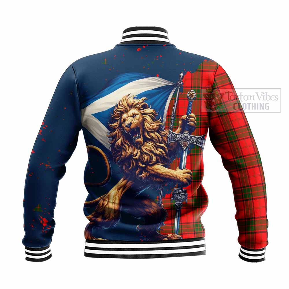 Tartan Vibes Clothing Adair Tartan Family Crest Baseball Jacket with Scottish Majestic Lion