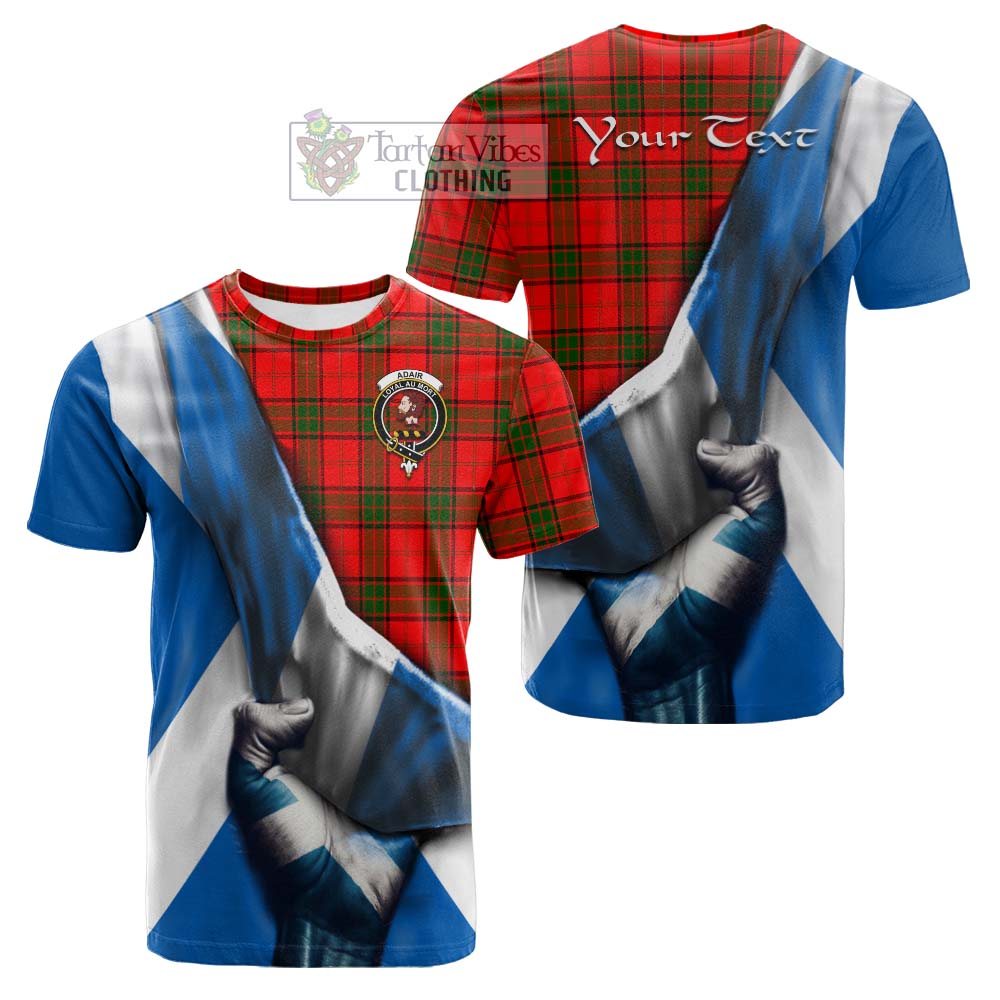 Tartan Vibes Clothing Adair Tartan Cotton T-shirt with Family Crest Scotland Patriotic Style