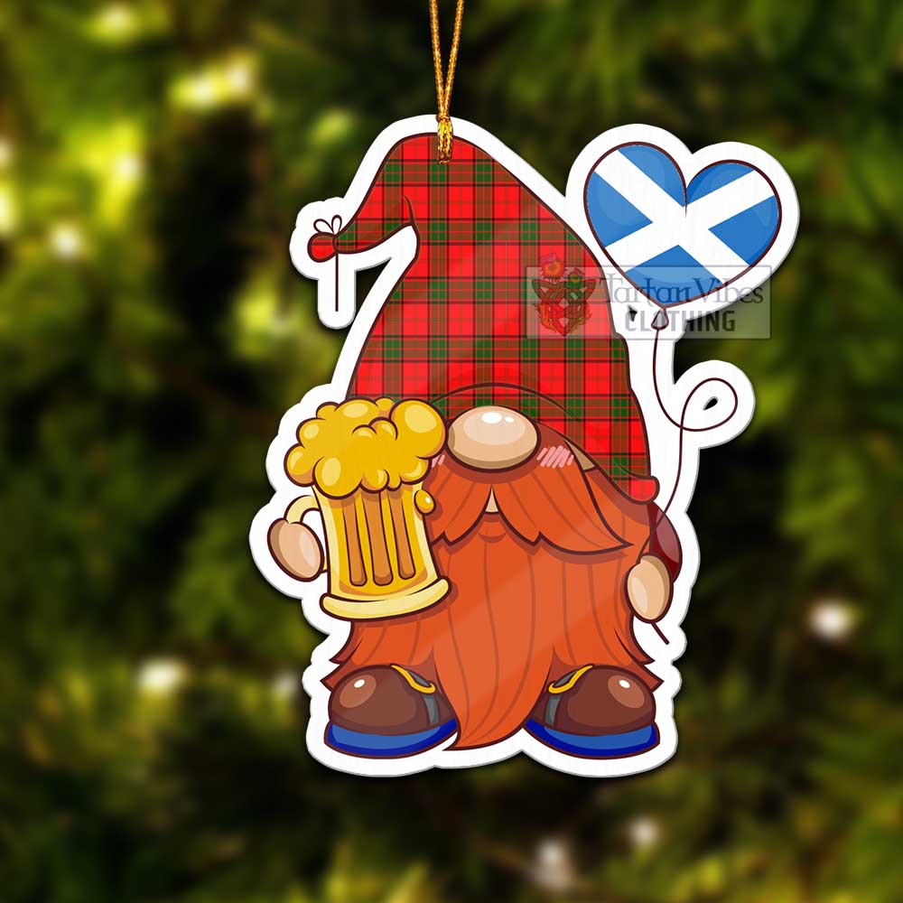 Tartan Vibes Clothing Adair Tartan Gnome Holding Beer Glass Christmas Ornament with Personalized National Flag