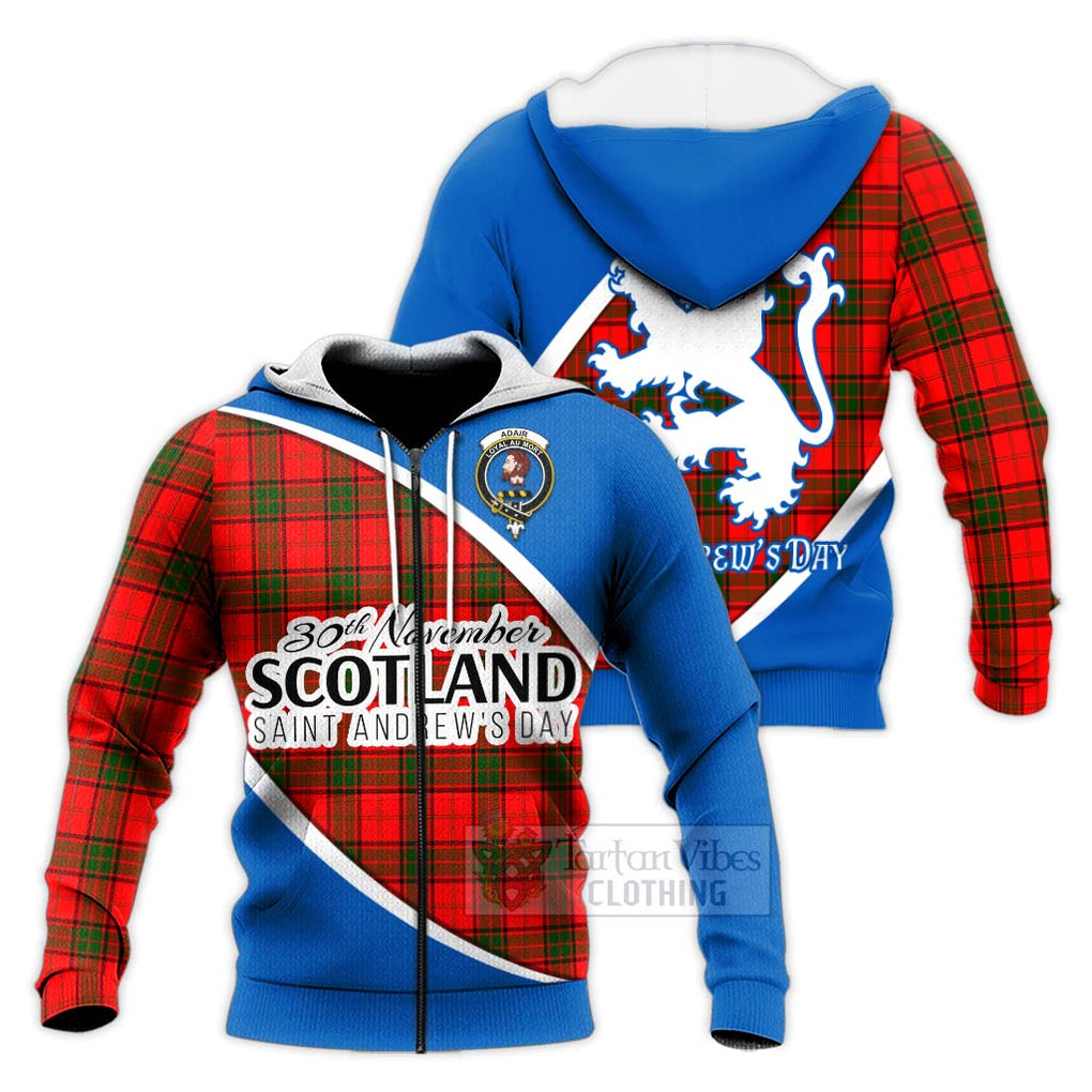 Tartan Vibes Clothing Adair Family Crest Tartan Knitted Hoodie Celebrate Saint Andrew's Day in Style