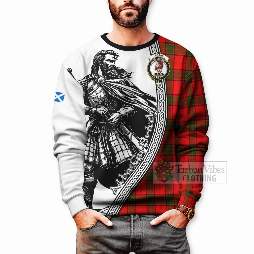 Tartan Vibes Clothing Adair Tartan Clan Crest Sweatshirt with Highlander Warrior Celtic Style