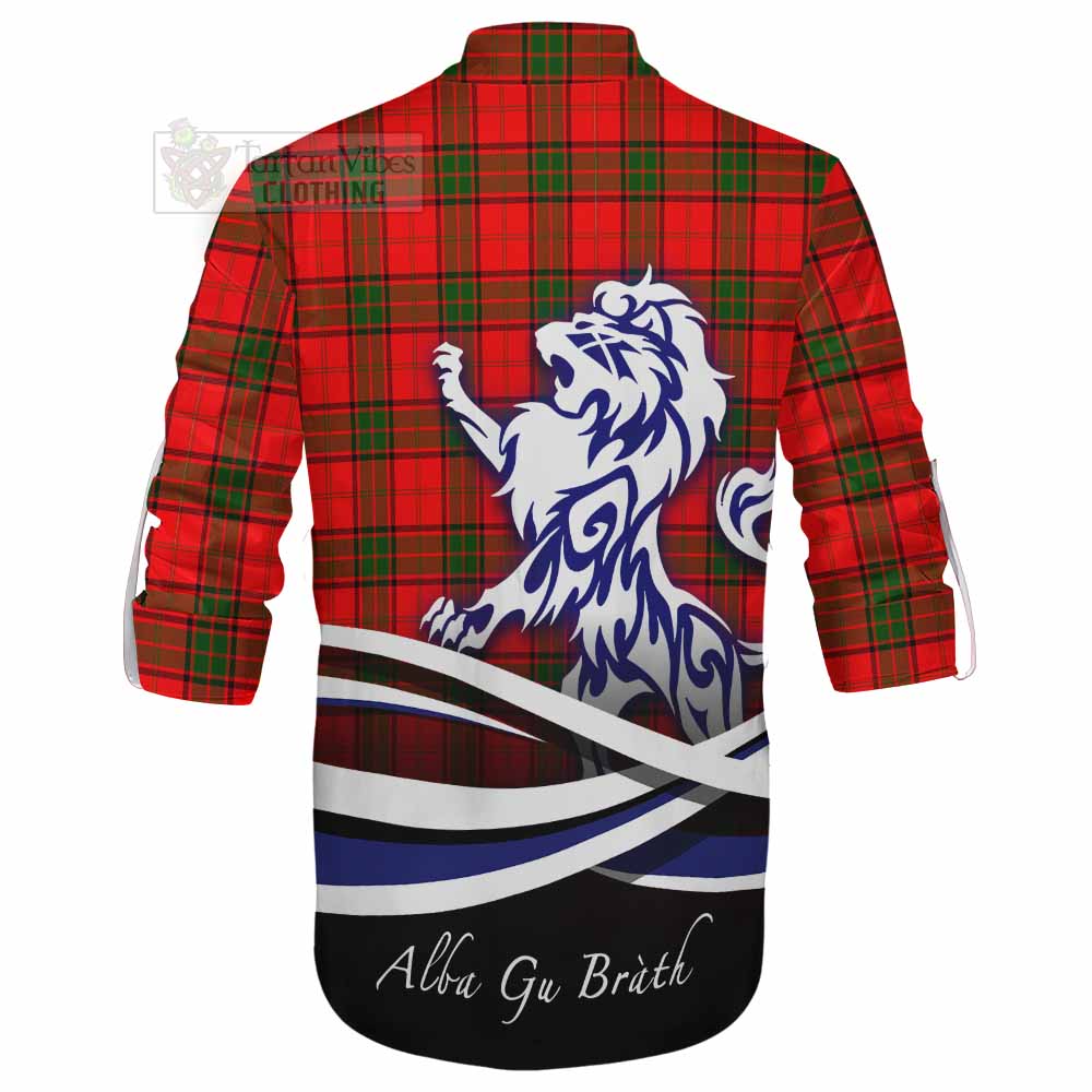 Tartan Vibes Clothing Adair Tartan Ghillie Kilt Shirt with Alba Gu Brath Regal Lion Emblem