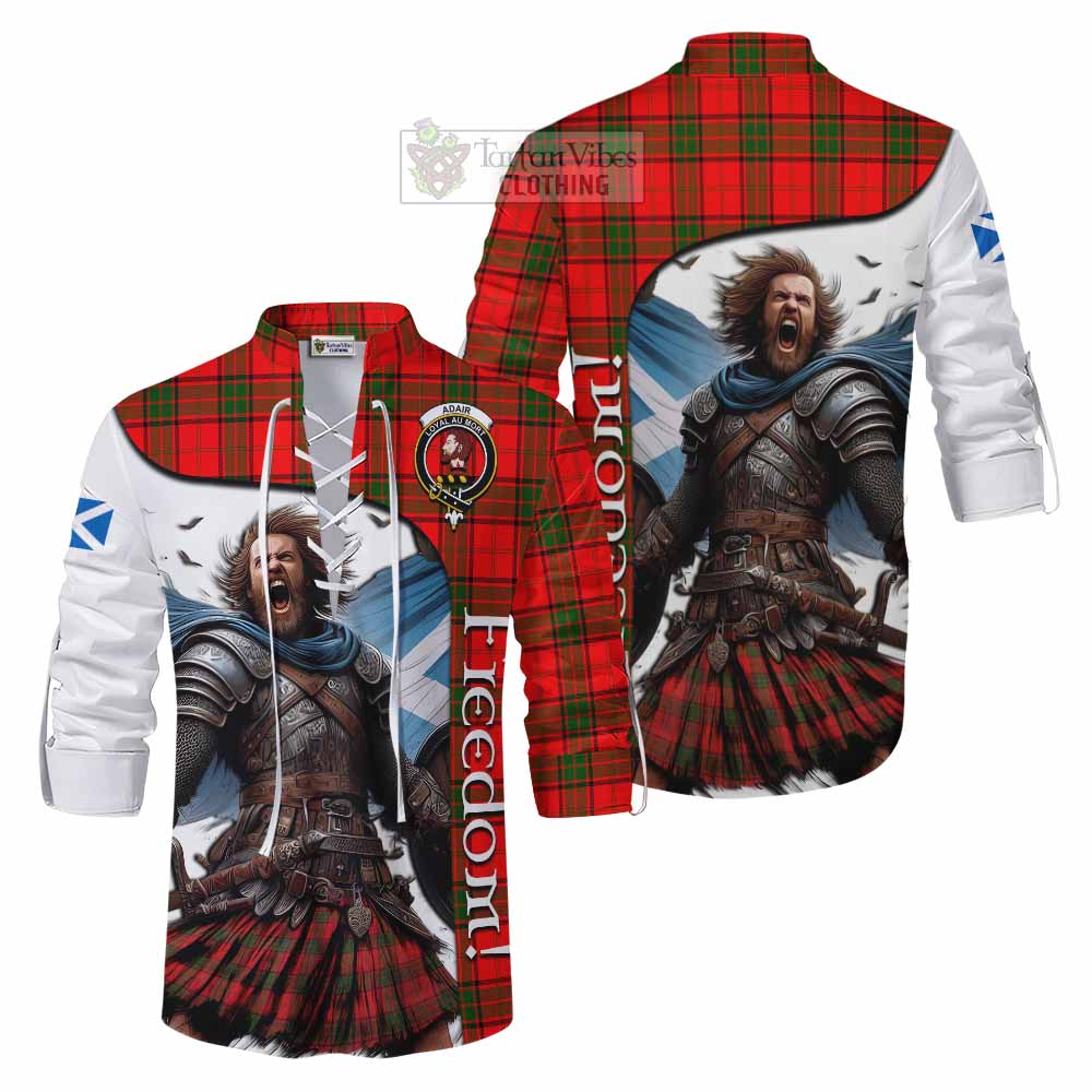 Tartan Vibes Clothing Adair Crest Tartan Ghillie Kilt Shirt Inspired by the Freedom of Scottish Warrior