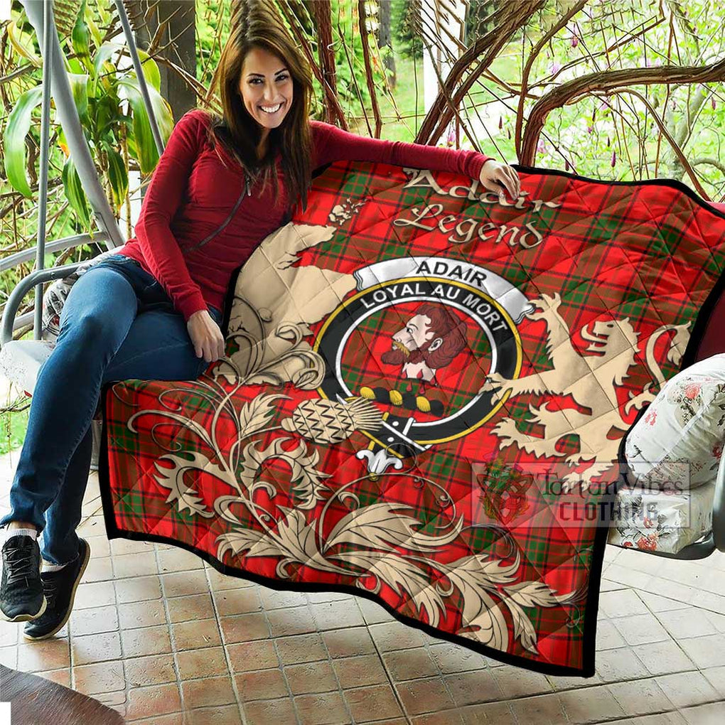 Tartan Vibes Clothing Adair Tartan Quilt with Family Crest and Scottish Symbol Style