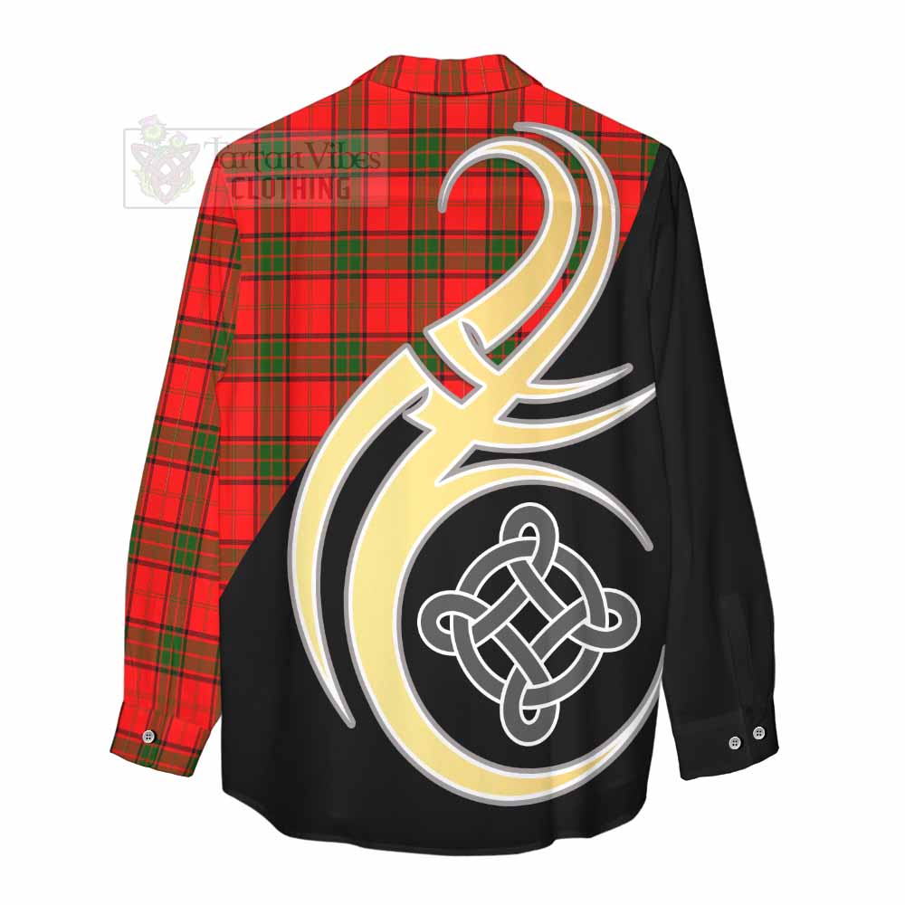 Tartan Vibes Clothing Adair Tartan Women's Casual Shirt with Family Crest and Celtic Symbol Style