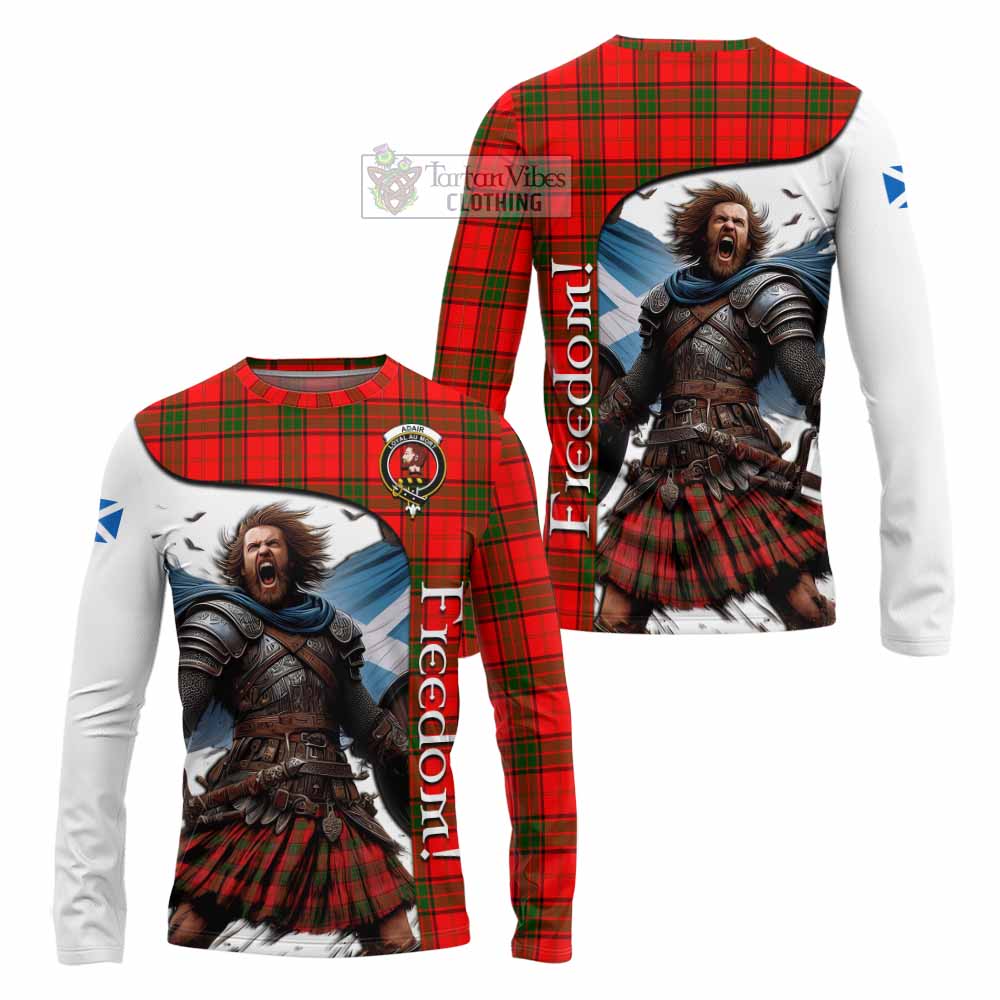 Tartan Vibes Clothing Adair Crest Tartan Long Sleeve T-Shirt Inspired by the Freedom of Scottish Warrior