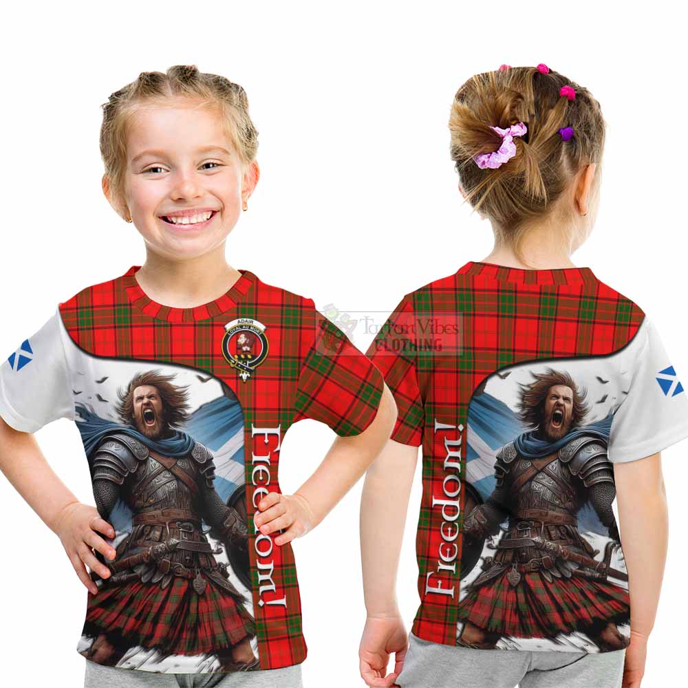 Tartan Vibes Clothing Adair Crest Tartan Kid T-Shirt Inspired by the Freedom of Scottish Warrior