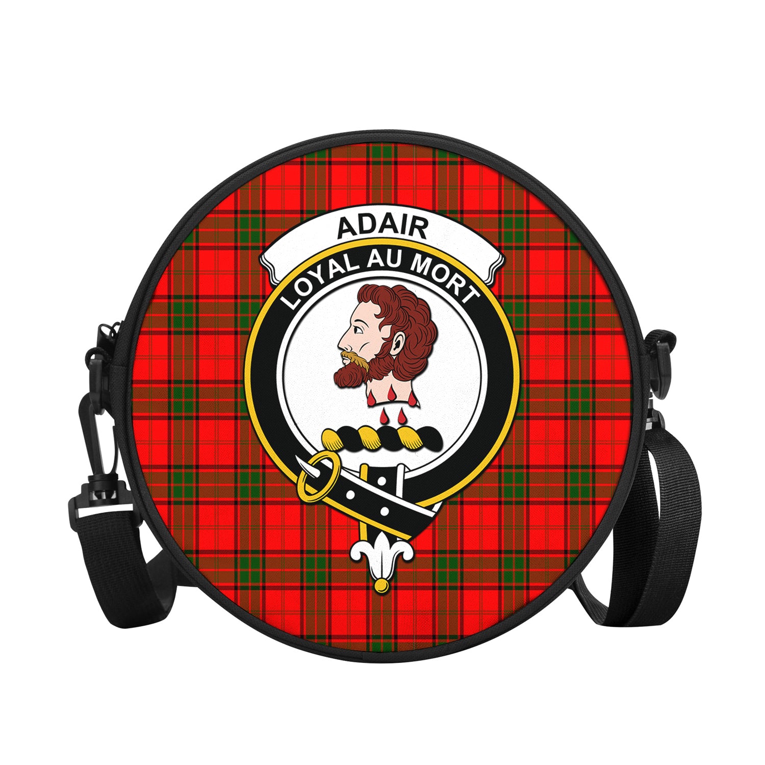 Adair Tartan Round Satchel Bags with Family Crest - Tartanvibesclothing