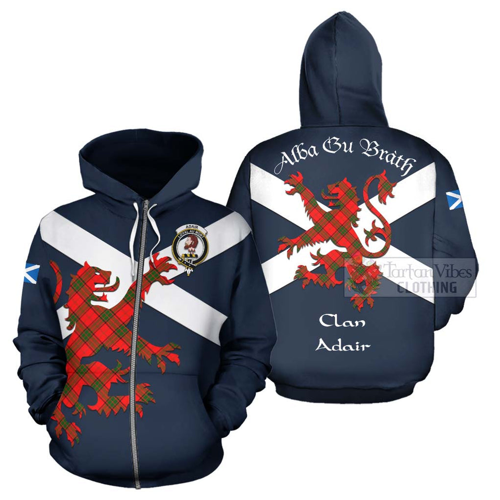 Tartan Vibes Clothing Adair Tartan Lion Rampant Hoodie – Proudly Display Your Heritage with Alba Gu Brath and Clan Name