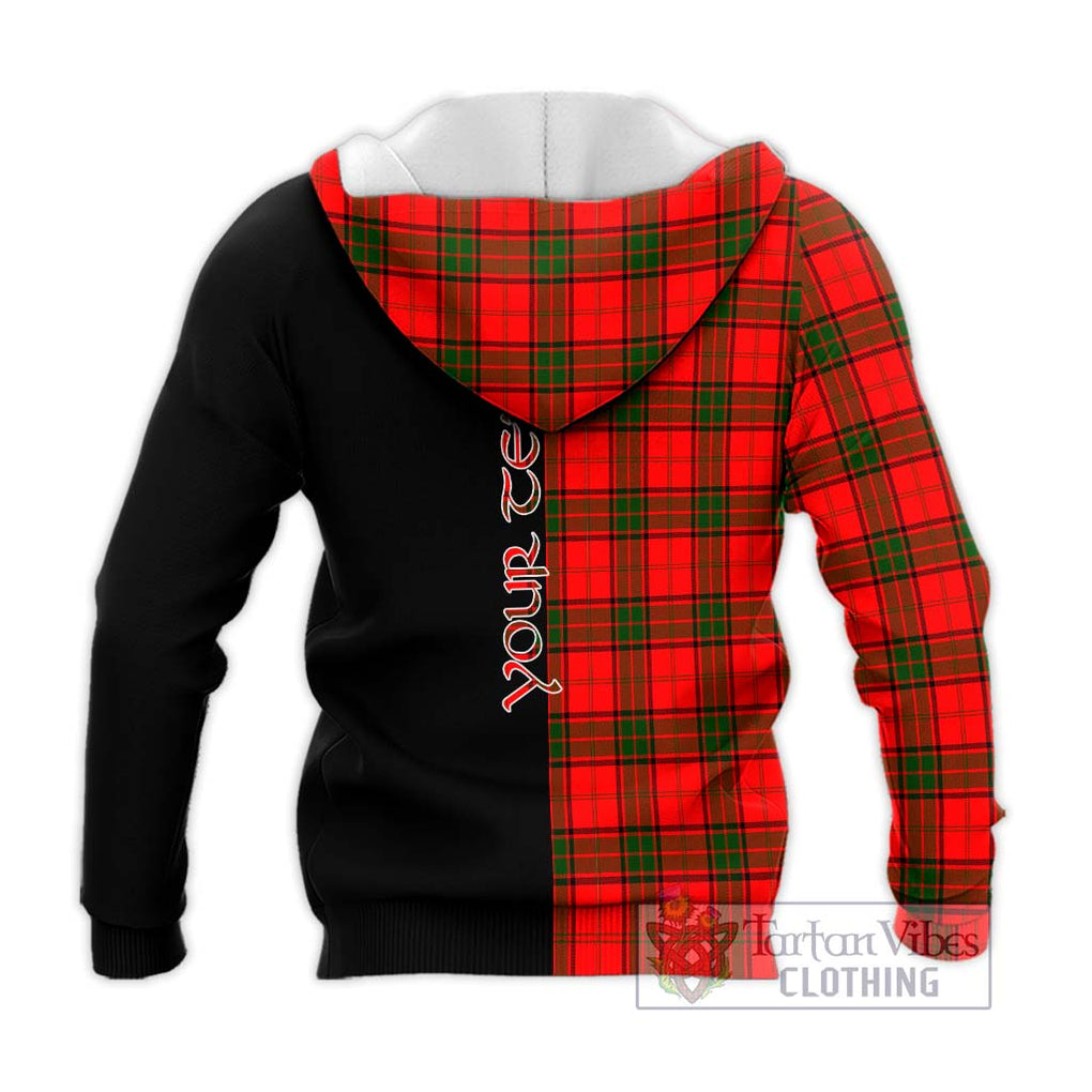 Adair Tartan Knitted Hoodie with Family Crest and Half Of Me Style - Tartanvibesclothing Shop