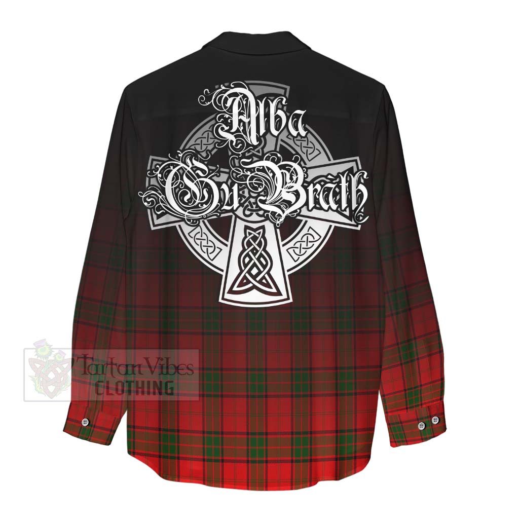 Tartan Vibes Clothing Adair Tartan Women's Casual Shirt Featuring Alba Gu Brath Family Crest Celtic Inspired