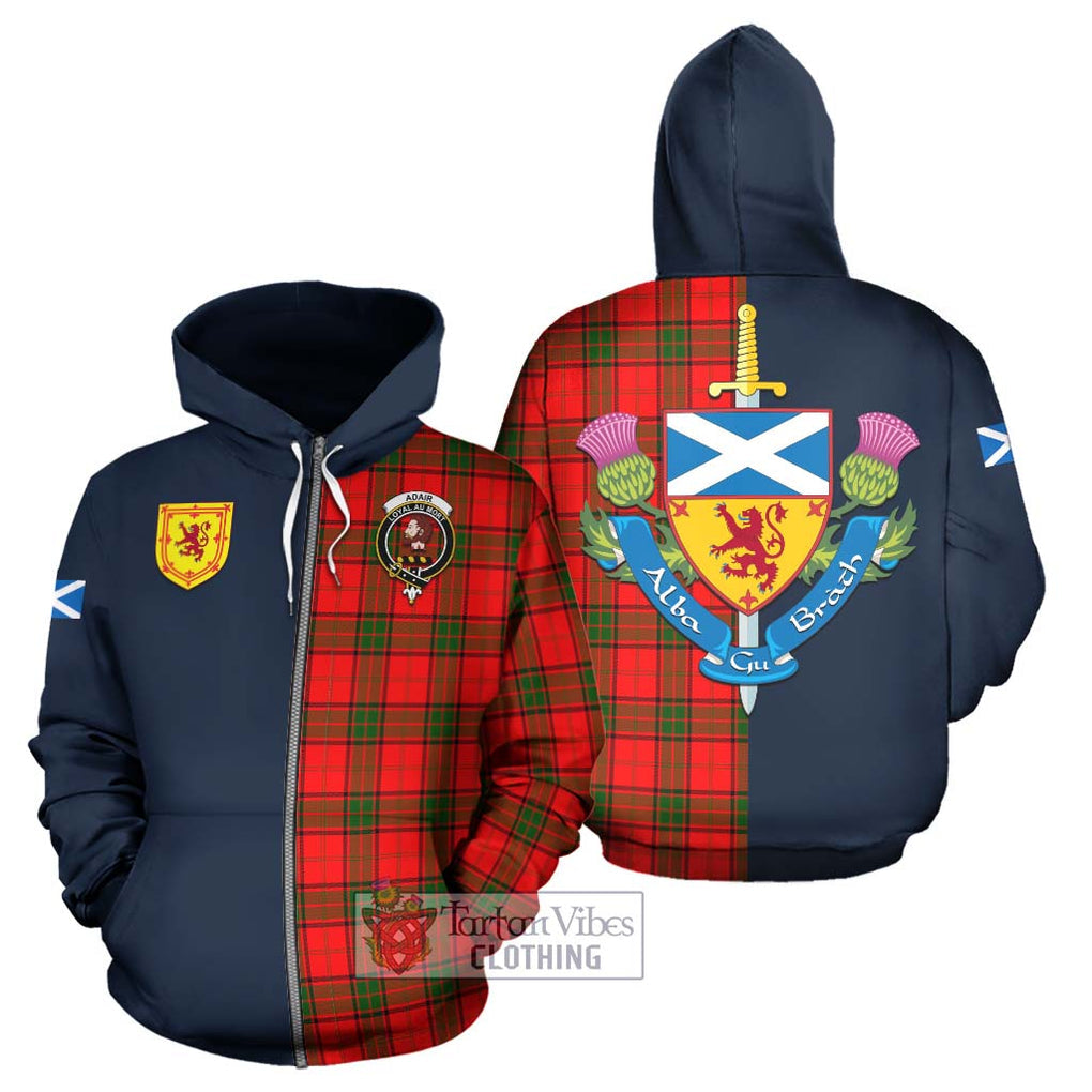 Tartan Vibes Clothing Adair Tartan Hoodie with Scottish Lion Royal Arm Half Style