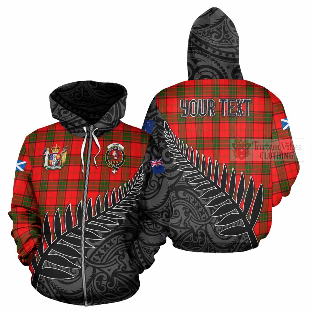 Tartan Vibes Clothing Adair Crest Tartan Hoodie with New Zealand Silver Fern Half Style