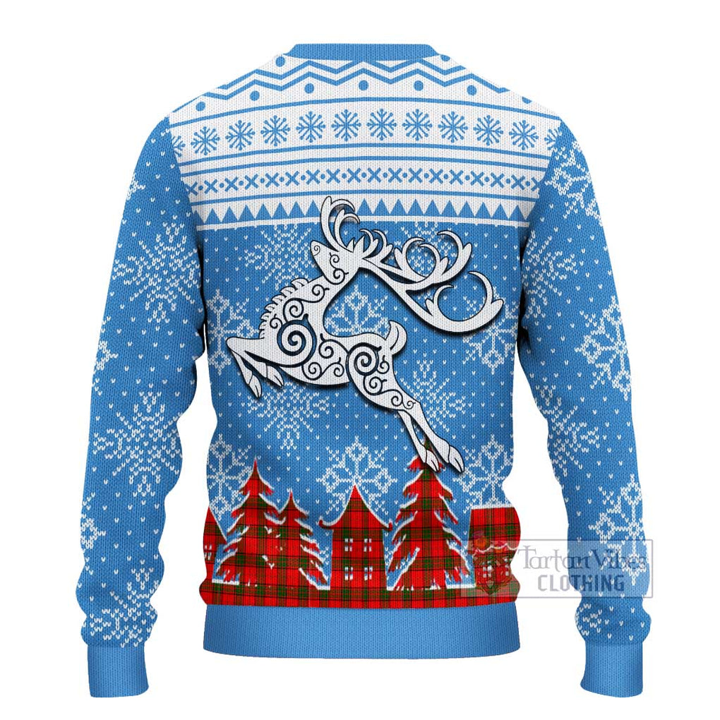 Tartan Vibes Clothing Adair Clan Christmas Ugly Sweater with Tartan and Celtic Raindeer Style