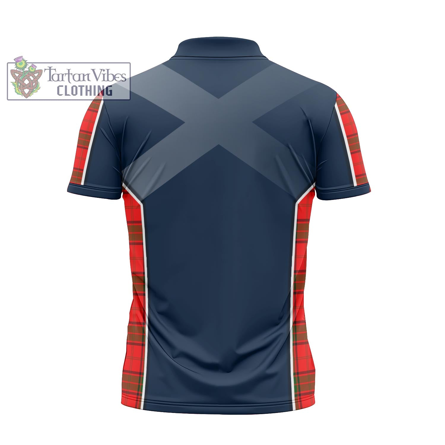 Tartan Vibes Clothing Adair Tartan Zipper Polo Shirt with Family Crest and Scottish Thistle Vibes Sport Style