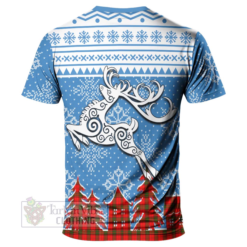 Tartan Vibes Clothing Adair Clan Christmas T-Shirt Celtic Reindeer Style