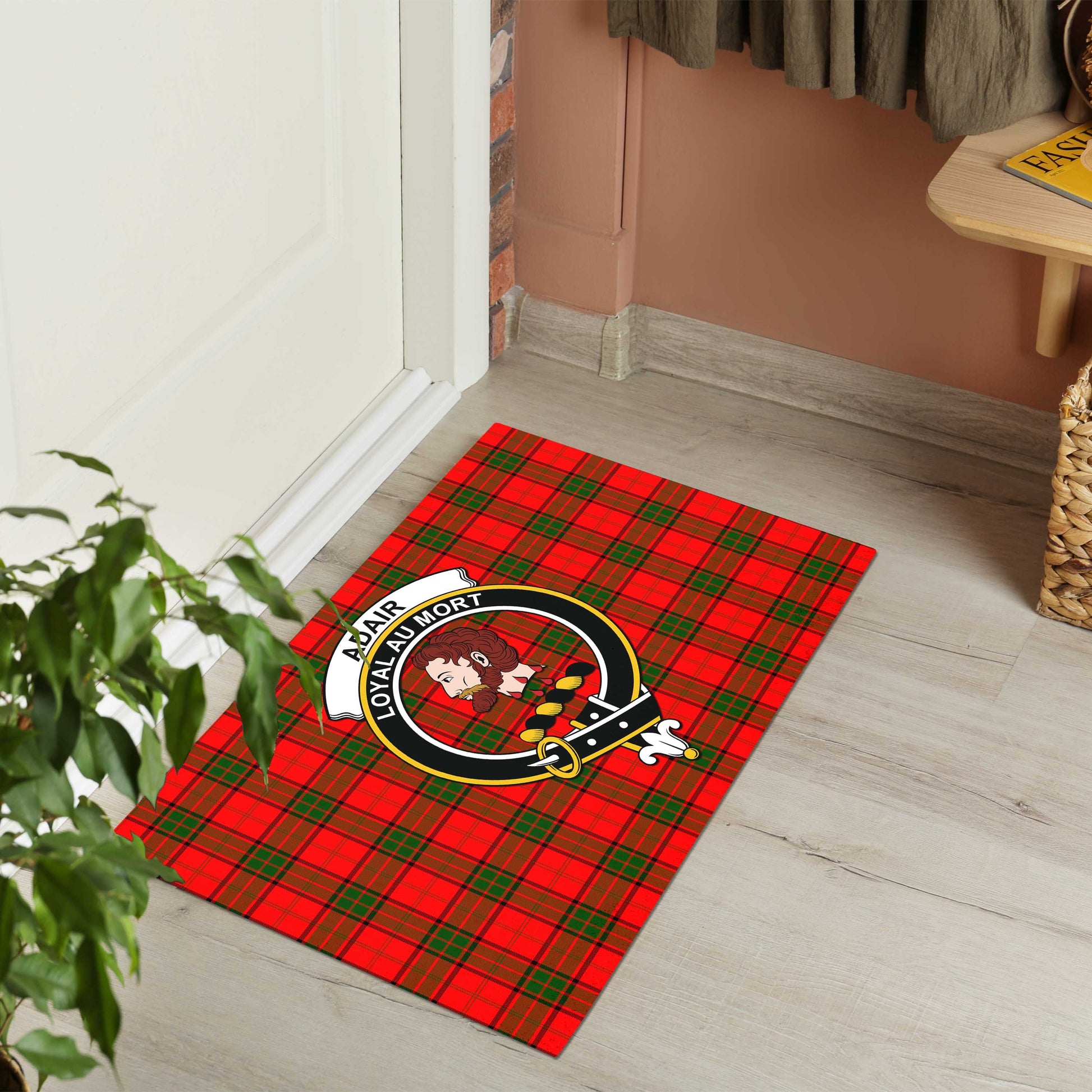 Adair Tartan Door Mat with Family Crest - Tartanvibesclothing