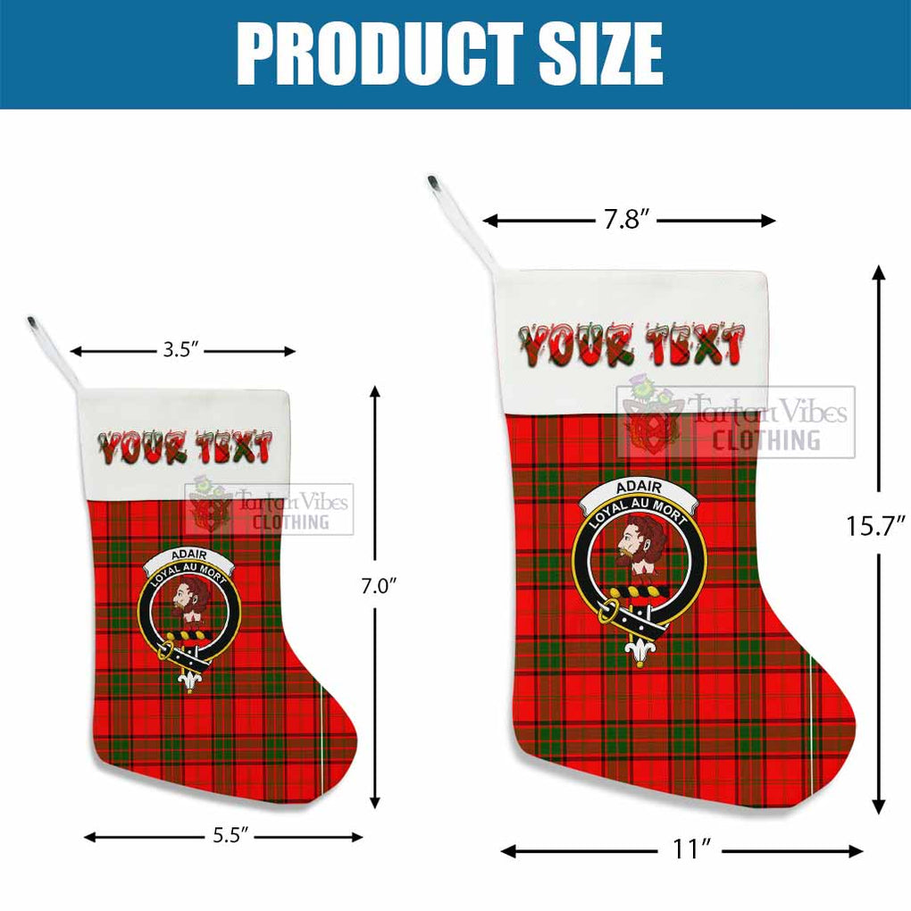 Tartan Vibes Clothing Adair Tartan Family Crest Christmas Stocking with Personalized Text