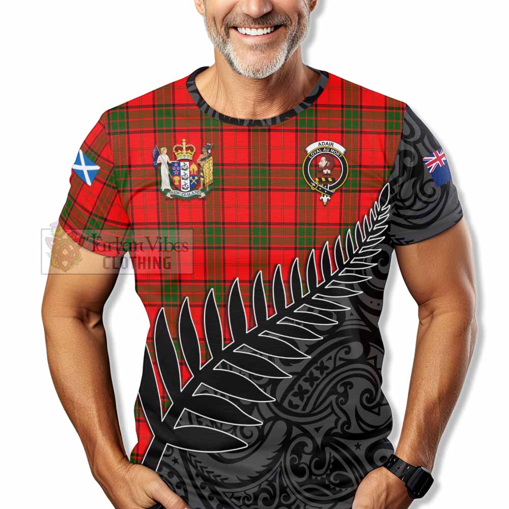 Tartan Vibes Clothing Adair Crest Tartan T-Shirt with New Zealand Silver Fern Half Style