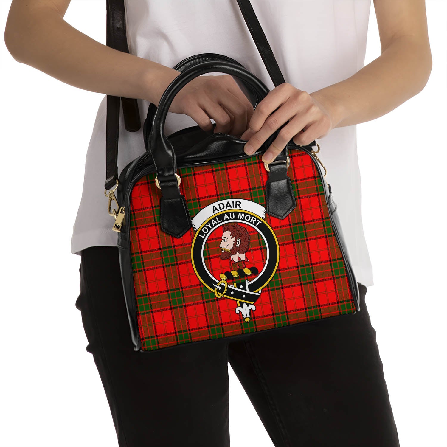 Adair Tartan Shoulder Handbags with Family Crest - Tartanvibesclothing