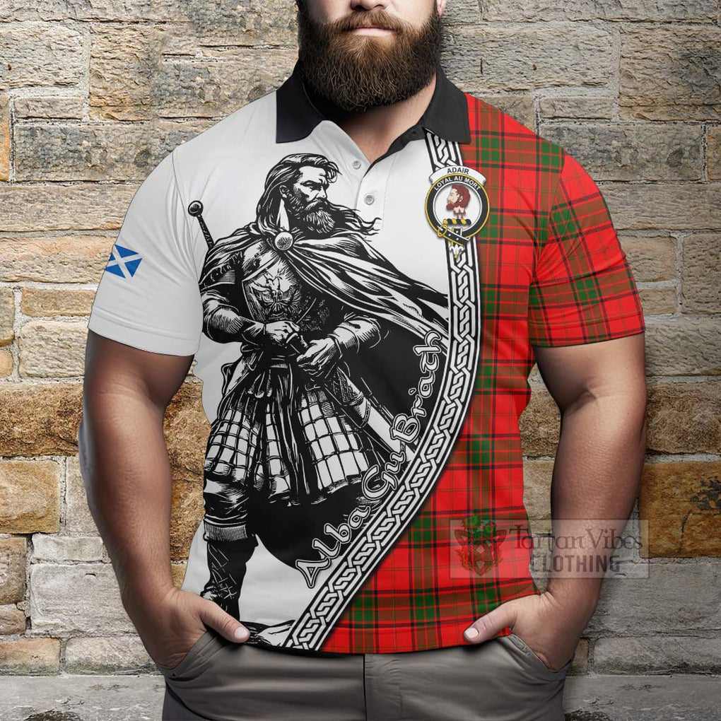 Tartan Vibes Clothing Adair Tartan Clan Crest Polo Shirt with Highlander Warrior Celtic Style