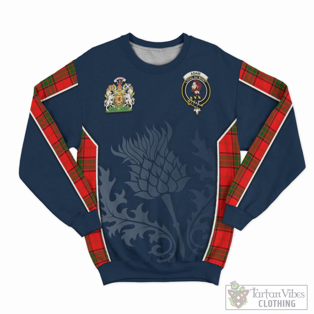 Tartan Vibes Clothing Adair Tartan Sweatshirt with Family Crest and Scottish Thistle Vibes Sport Style