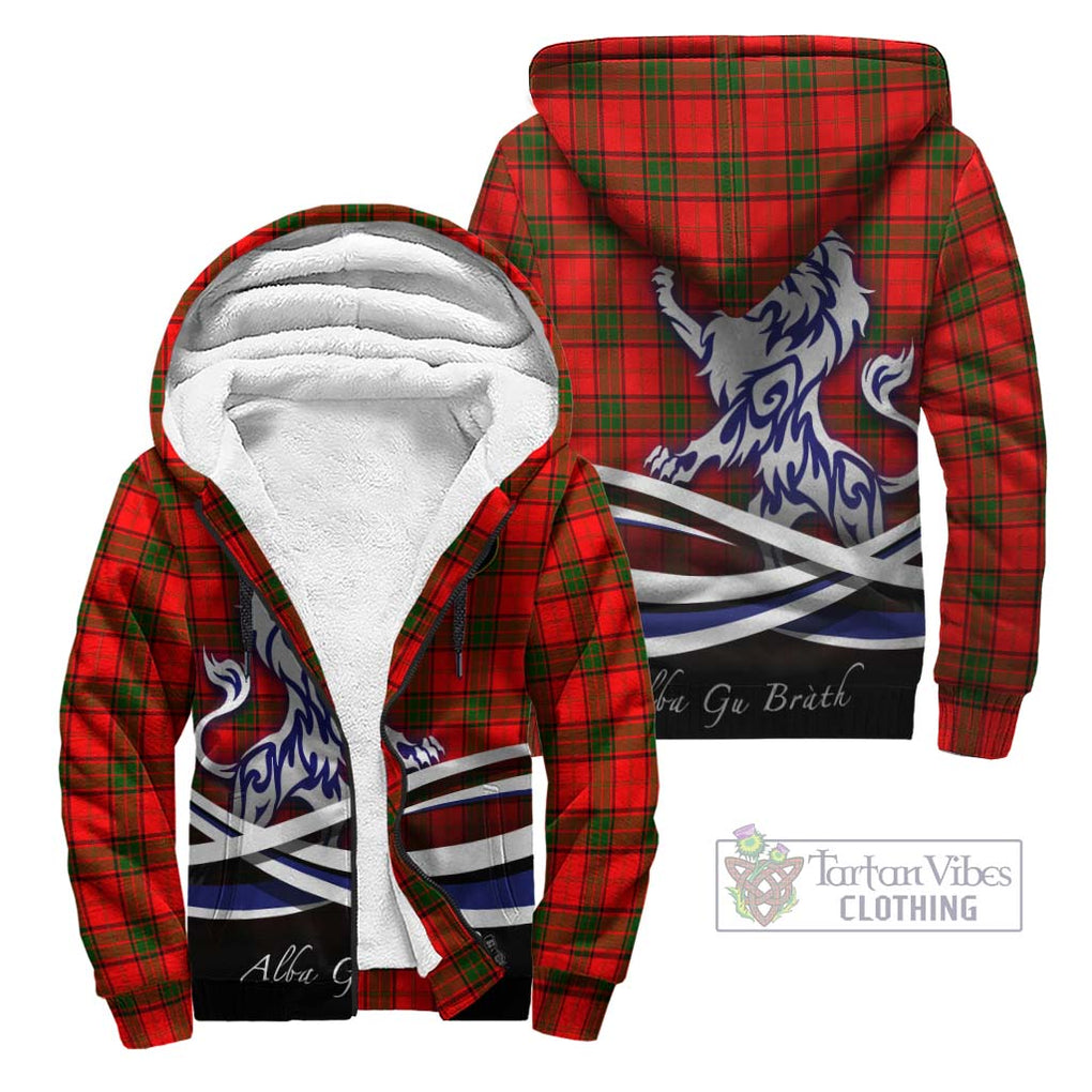 Adair Tartan Sherpa Hoodie with Alba Gu Brath Regal Lion Emblem Unisex - Tartanvibesclothing Shop