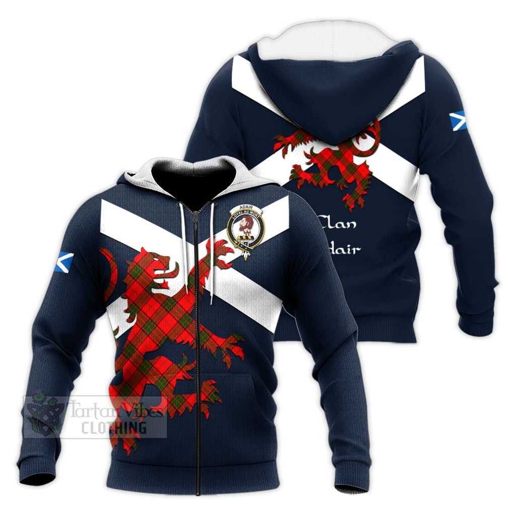 Tartan Vibes Clothing Adair Tartan Lion Rampant Knitted Hoodie – Proudly Display Your Heritage with Alba Gu Brath and Clan Name