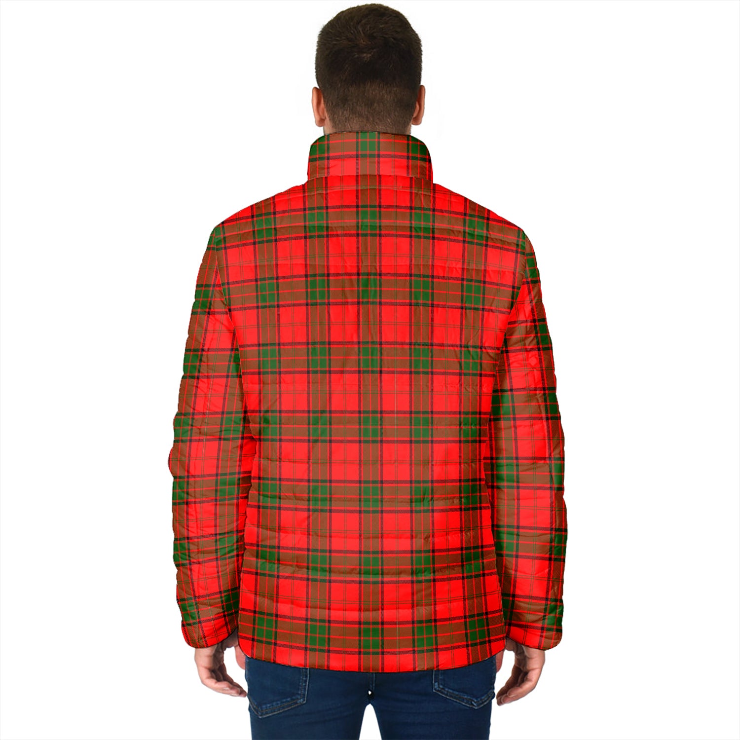 Adair Tartan Padded Jacket with Family Crest - Tartan Vibes Clothing