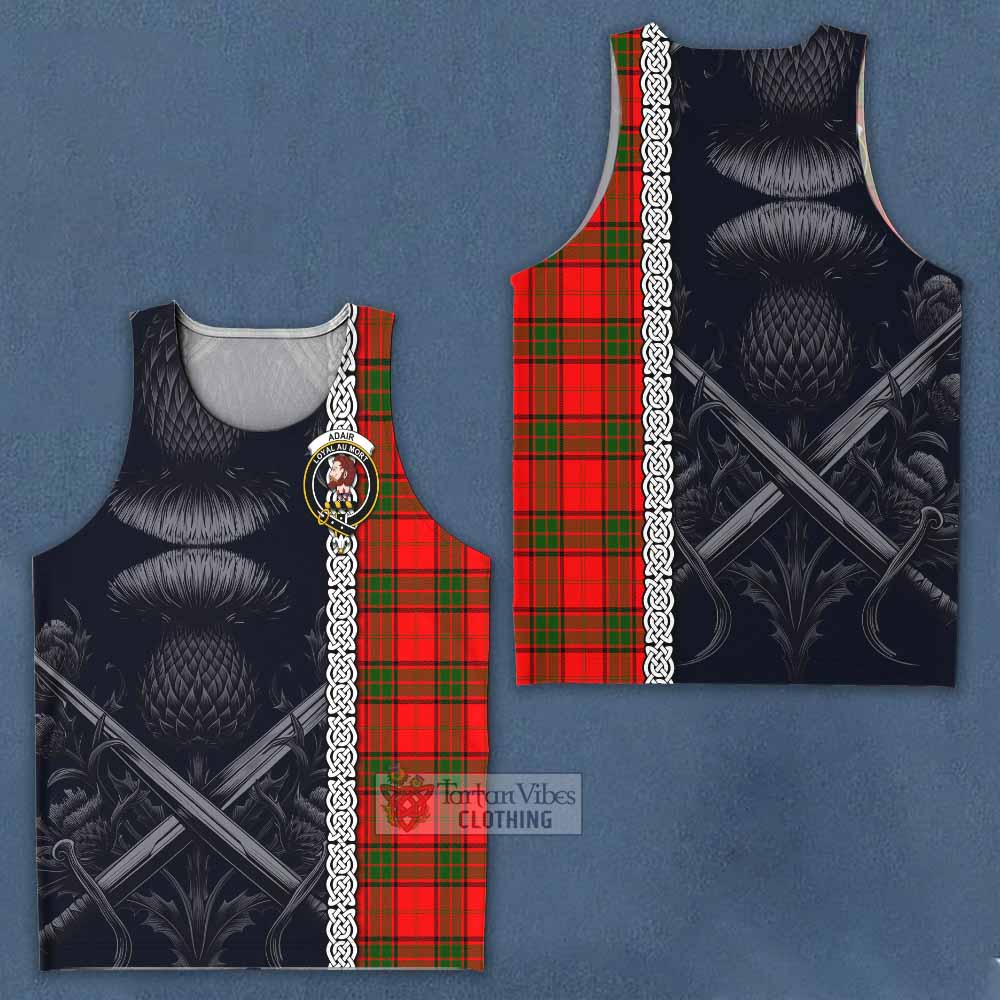 Adair Tartan Men's Tank Top with Family Crest Cross Sword Thistle Celtic Vibes - Tartan Vibes Clothing