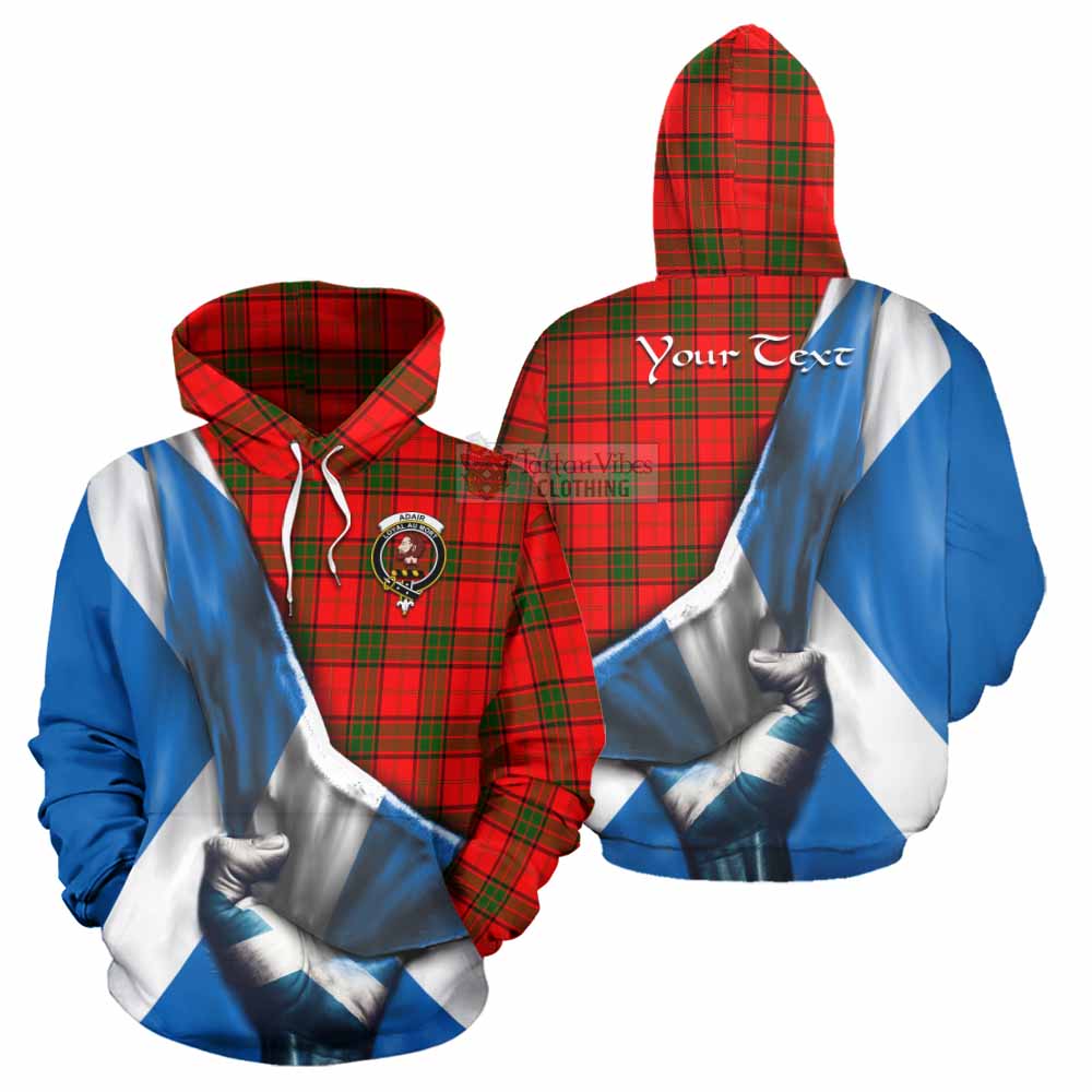 Tartan Vibes Clothing Adair Tartan Hoodie with Family Crest Scotland Patriotic Style