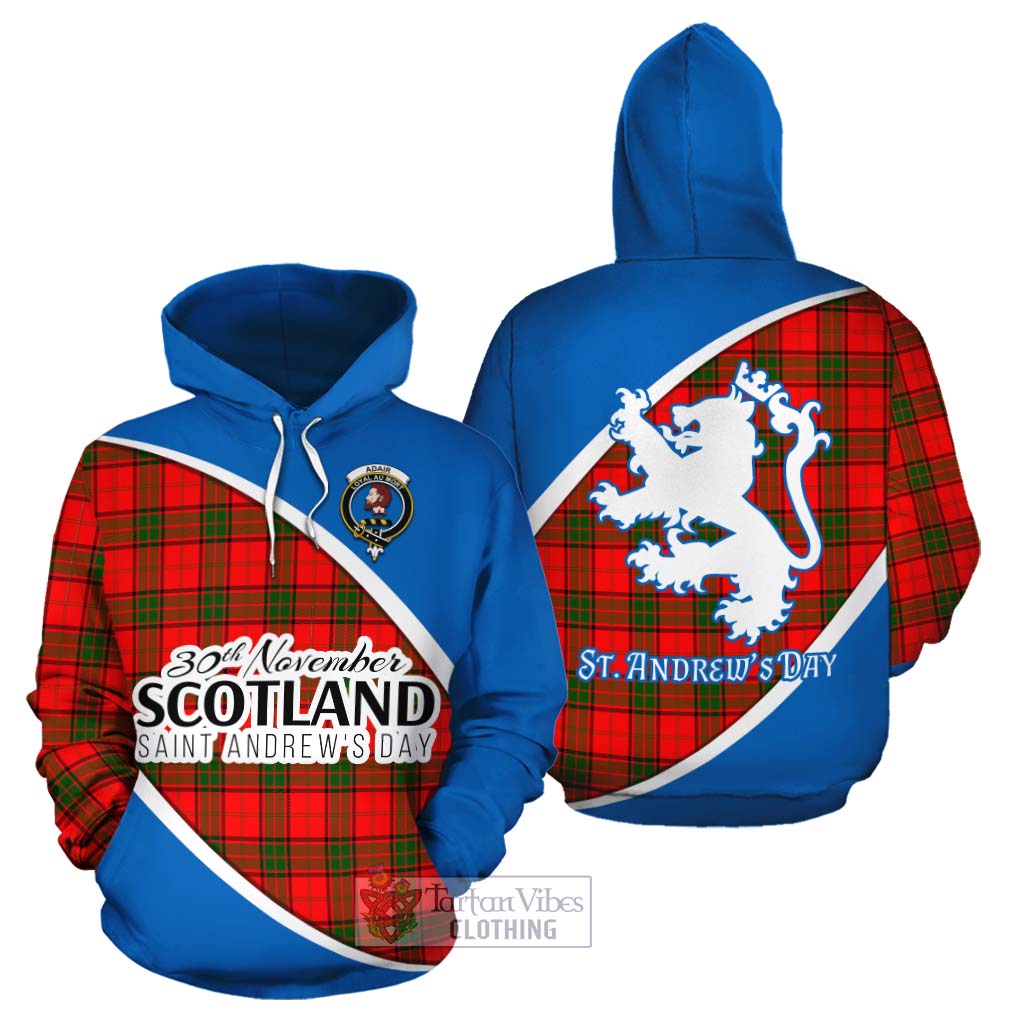 Tartan Vibes Clothing Adair Family Crest Tartan Cotton Hoodie Celebrate Saint Andrew's Day in Style