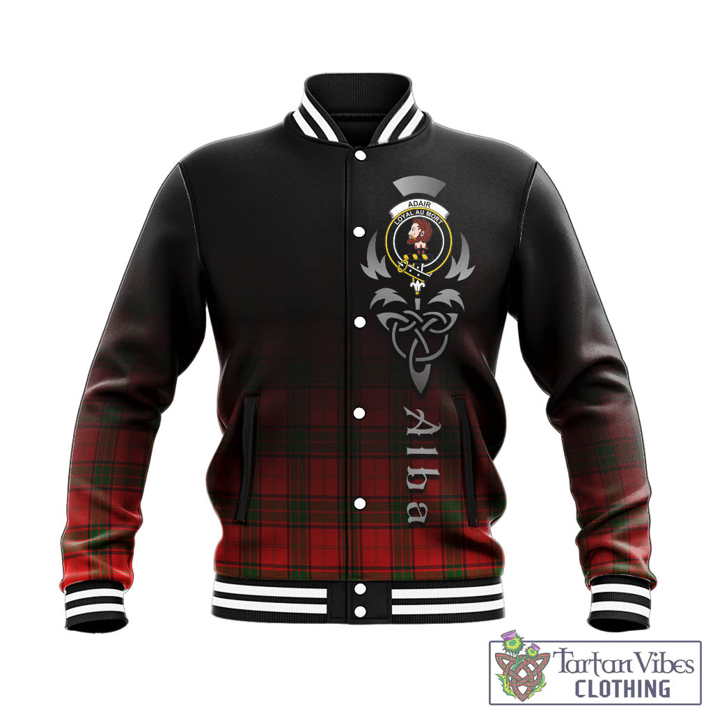 Tartan Vibes Clothing Adair Tartan Baseball Jacket Featuring Alba Gu Brath Family Crest Celtic Inspired