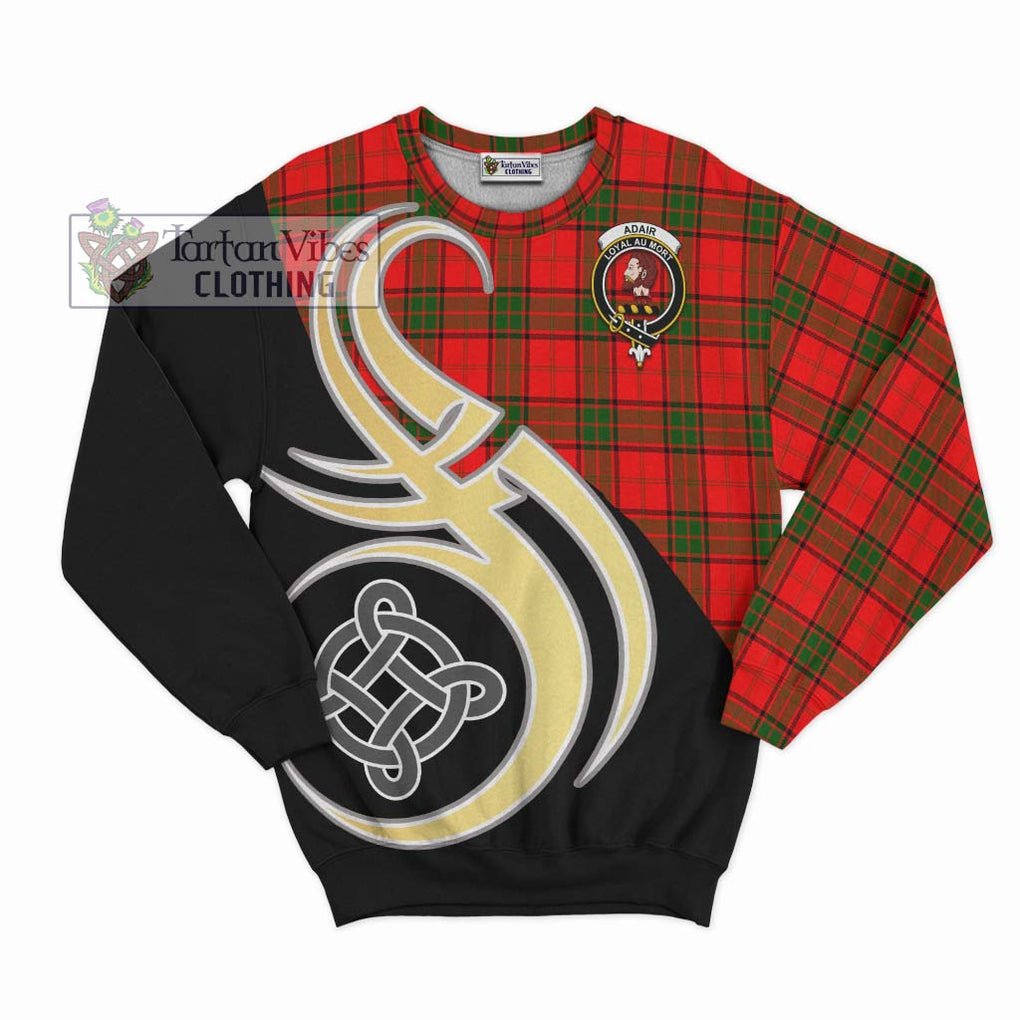 Adair Tartan Sweatshirt with Family Crest and Celtic Symbol Style - Tartan Vibes Clothing