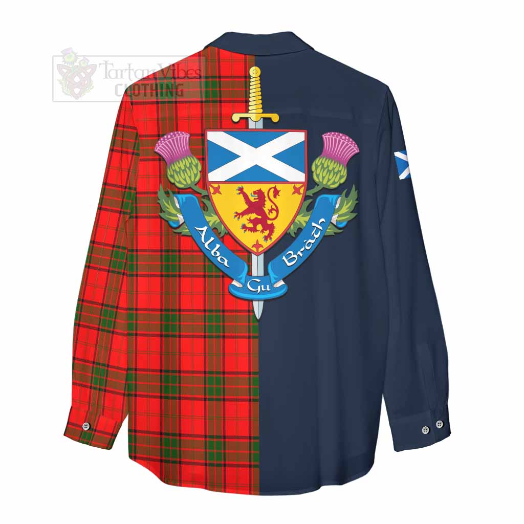 Tartan Vibes Clothing Adair Tartan Women's Casual Shirt Alba with Scottish Lion Royal Arm Half Style