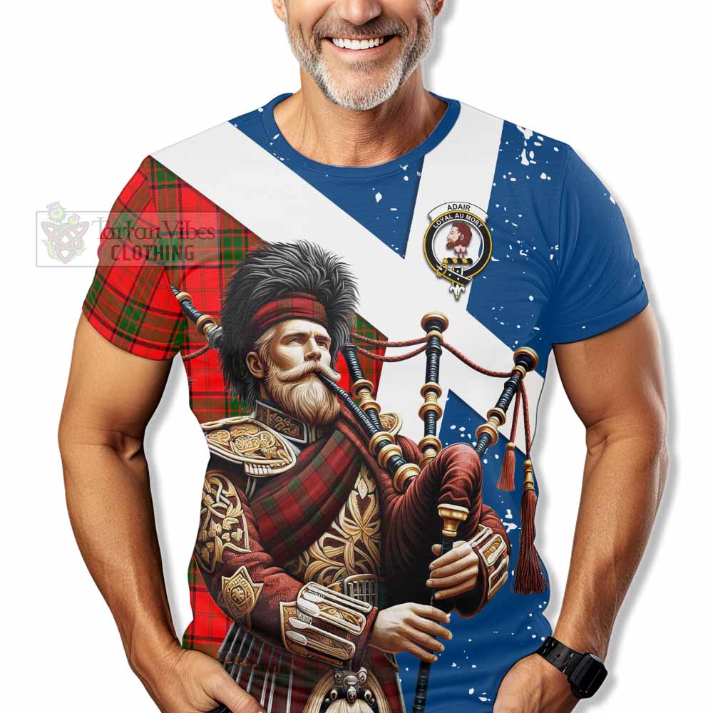 Tartan Vibes Clothing Adair Tartan T-Shirt with Family Crest Scottish Bagpiper Vibes