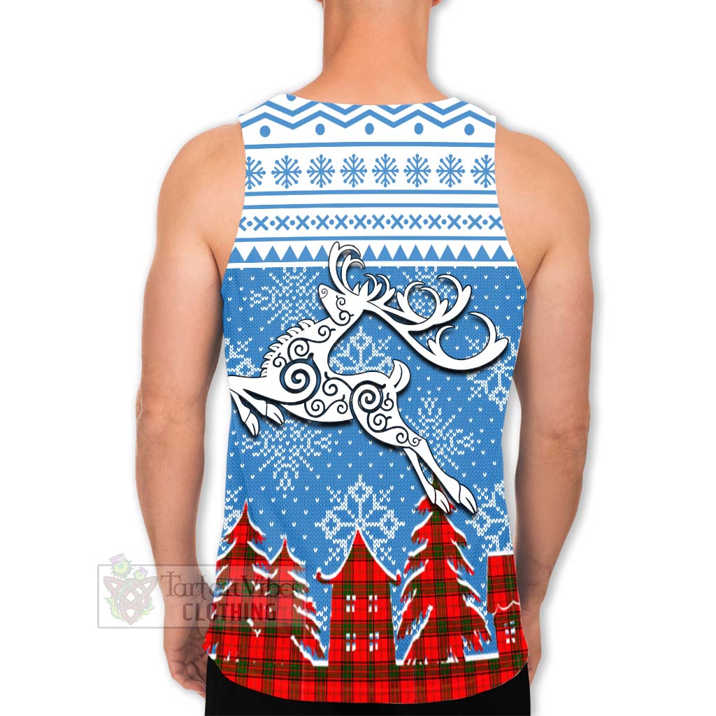 Tartan Vibes Clothing Adair Clan Christmas Men's Tank Top Celtic Reindeer Style