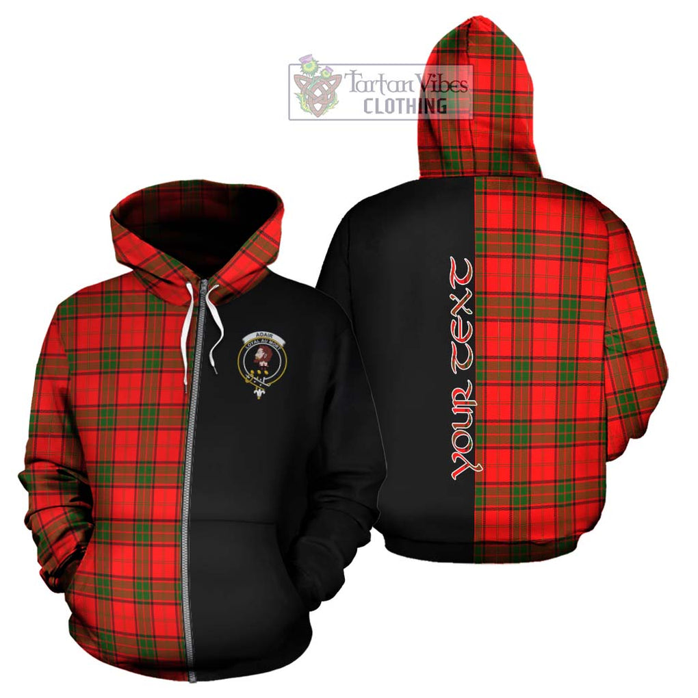 Adair Tartan Hoodie with Family Crest and Half Of Me Style - Tartanvibesclothing Shop