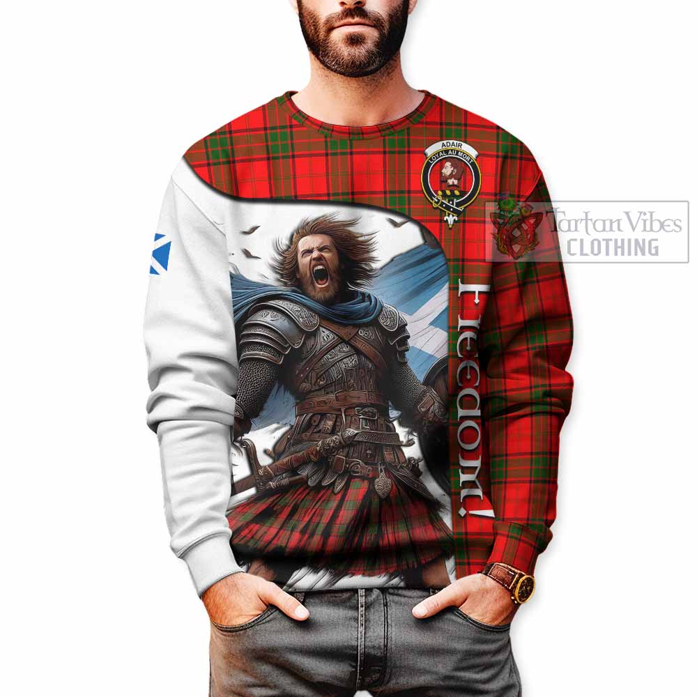 Tartan Vibes Clothing Adair Crest Tartan Sweatshirt Inspired by the Freedom of Scottish Warrior