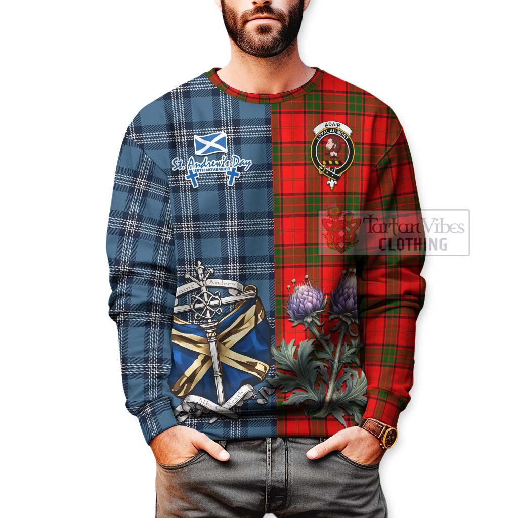 Tartan Vibes Clothing Adair Tartan Sweatshirt Happy St. Andrew's Day Half Tartan Style