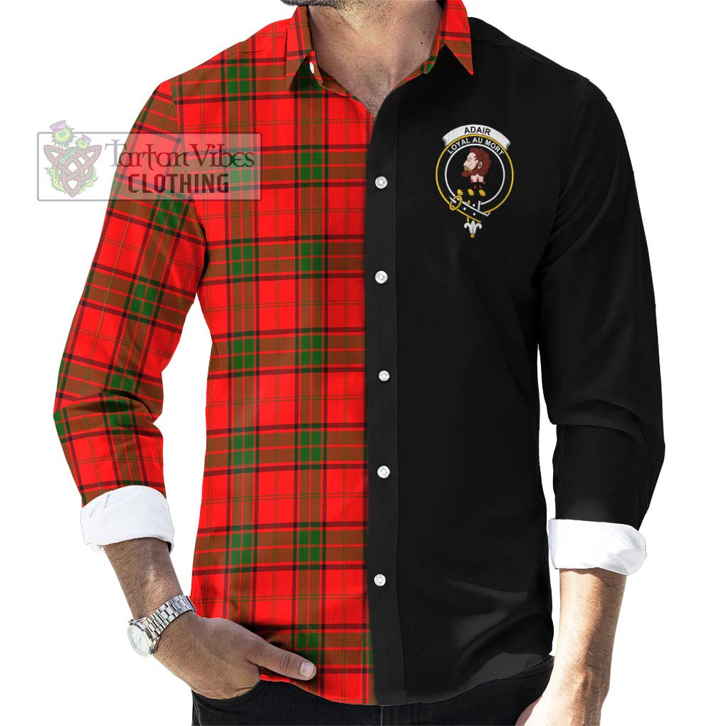 Adair Tartan Long Sleeve Button Shirt with Family Crest and Half Of Me Style - Tartanvibesclothing Shop