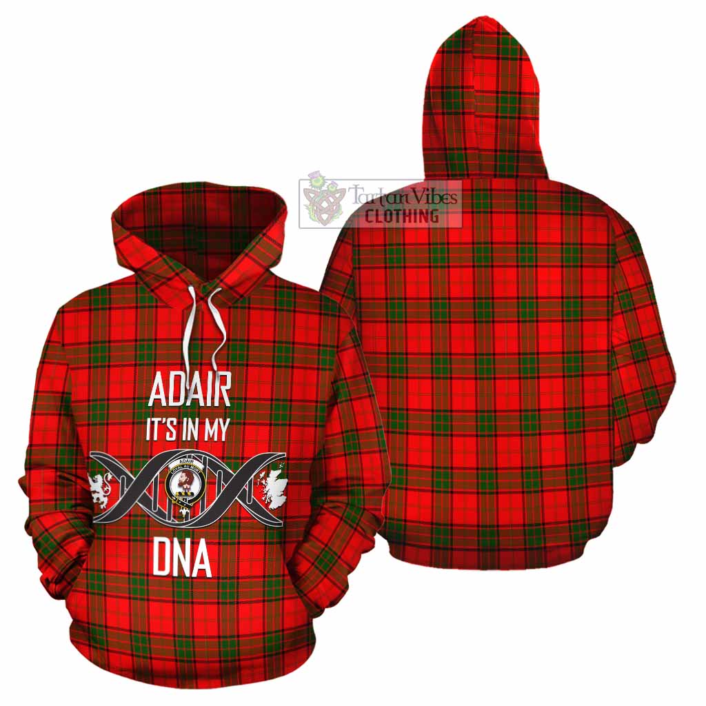 Tartan Vibes Clothing Adair Tartan Cotton Hoodie with Family Crest DNA In Me Style