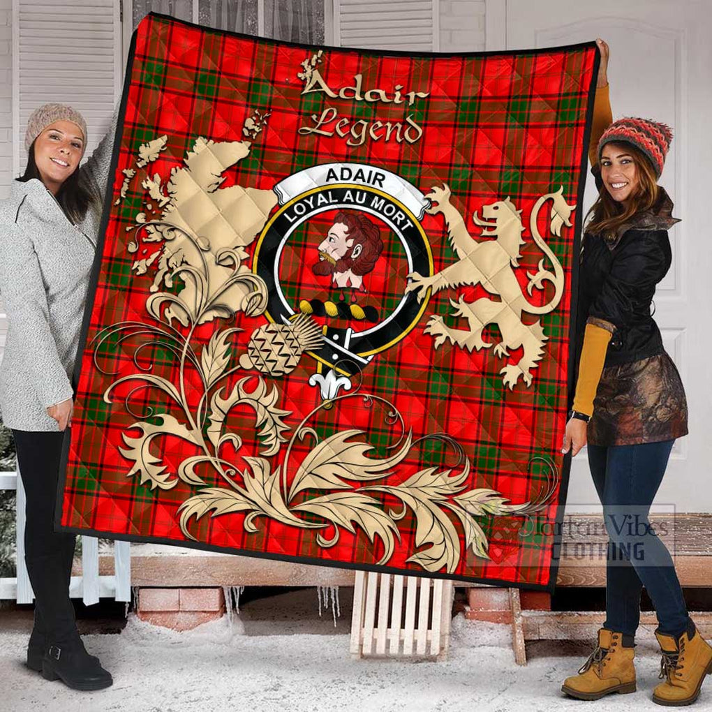 Tartan Vibes Clothing Adair Tartan Quilt with Family Crest and Scottish Symbol Style