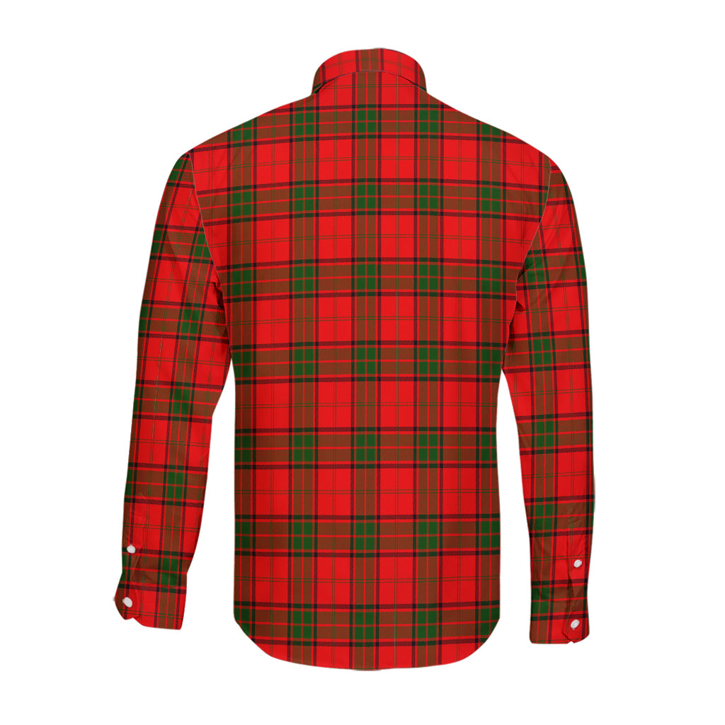 Adair Tartan Long Sleeve Button Up Shirt with Family Crest - Tartanvibesclothing