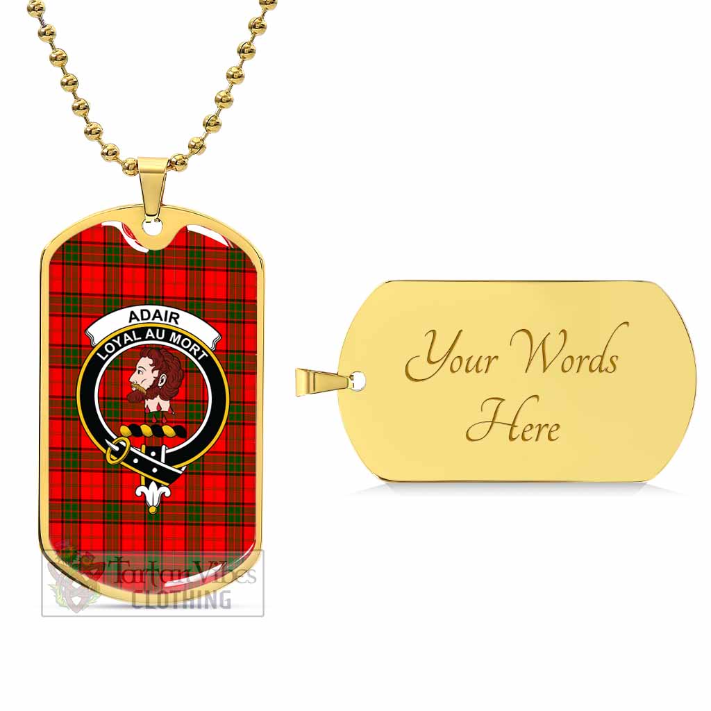 Tartan Vibes Clothing Adair Tartan Dog Tag Necklace with Family Crest