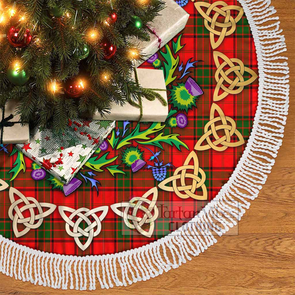 Tartan Vibes Clothing Adair Tartan Christmas Tree Skirt with Thistle Celtic Knot Style