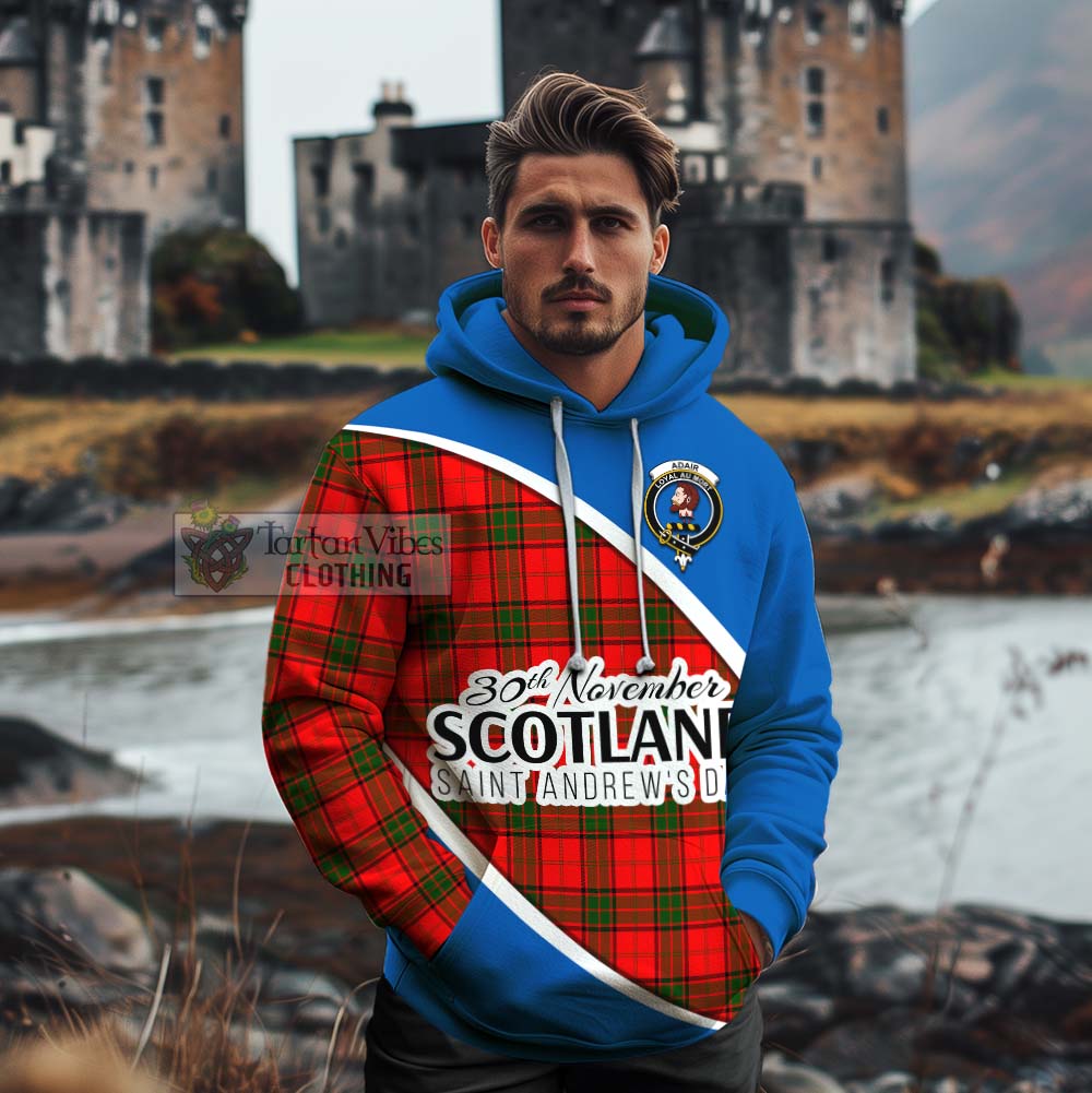 Tartan Vibes Clothing Adair Family Crest Tartan Cotton Hoodie Celebrate Saint Andrew's Day in Style