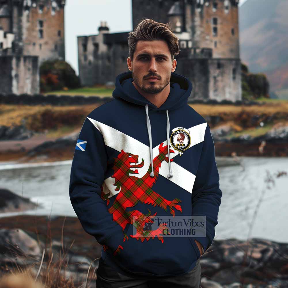 Tartan Vibes Clothing Adair Tartan Lion Rampant Cotton Hoodie Proudly Display Your Heritage with Alba Gu Brath and Clan Name